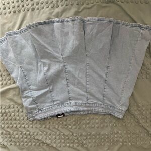 Express Light Blue Skater Skirt